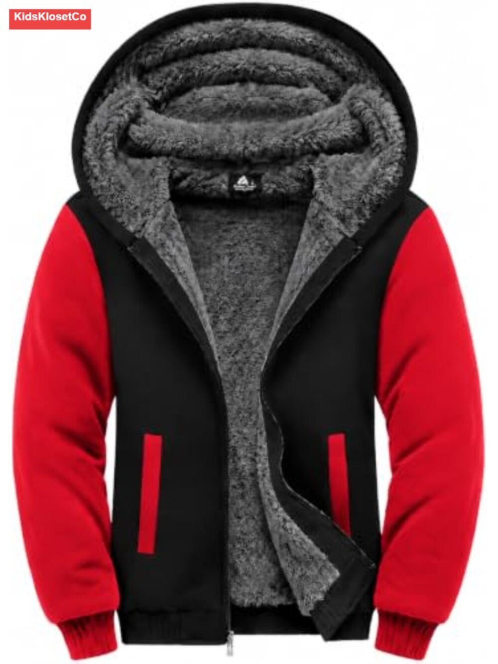 Boys Sherpa Lined Hoodie Fleece Jacket Zip Sweatshirt